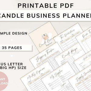 Candle Business Planner, Printable Forms for Candle Makers & Sellers