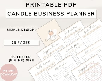 Candle Business Planner, Printable Forms for Candle Makers & Sellers