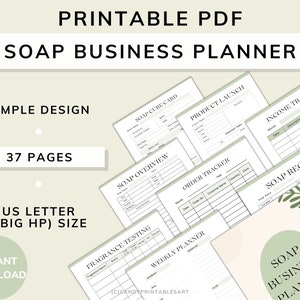 Seifenplaner, druckbares Seifen-Business-Bundle & Rezeptblätter