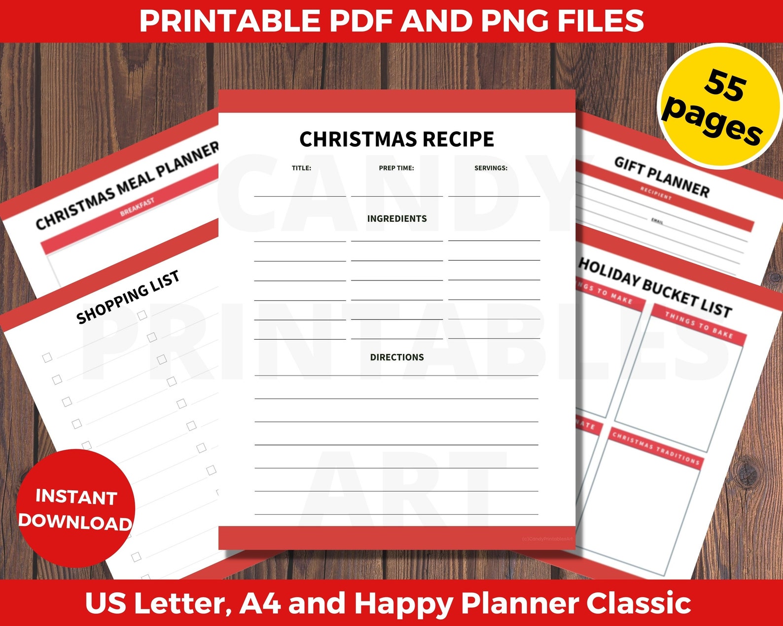 Christmas Organizer Printable Downloadable Xmas Planner Gift - Etsy