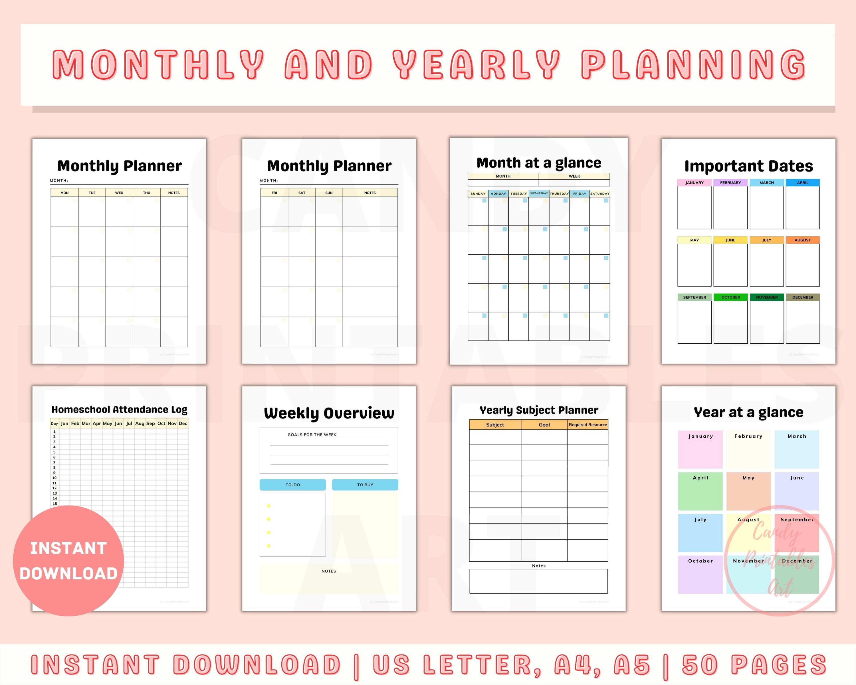 2022-2023 Homeschool Planner Printable Assignment Tracker - Etsy Hong Kong