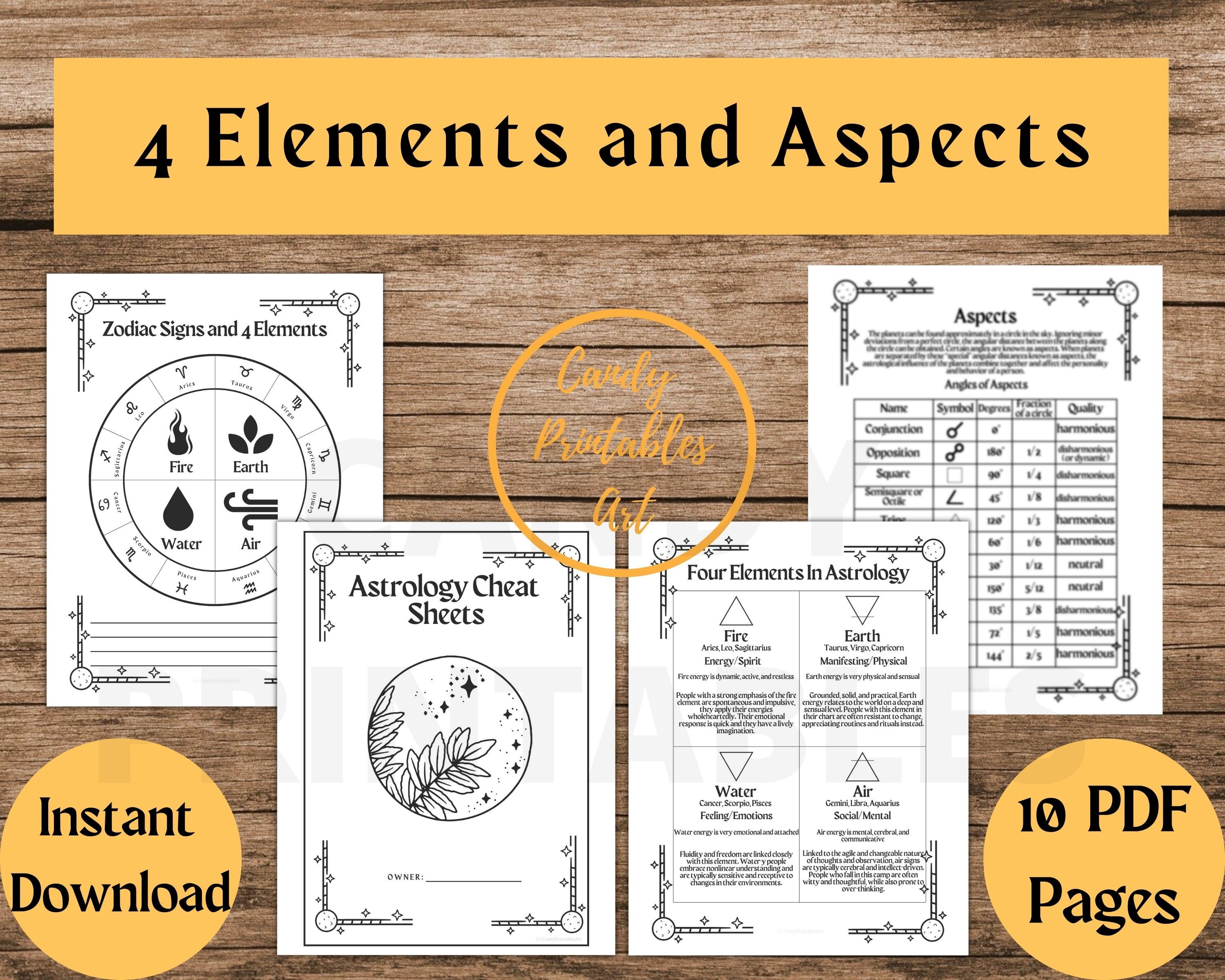 Astrology Worksheets.pdf Astrology Cheat Sheets, Zodiac Printable Guide, PDF Workbook - Etsy