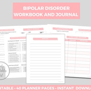 Bipolar Mood Tracker, Bipolar Disorder Planner, Bipolar Symptom Tracker ...