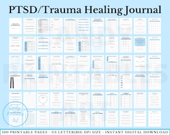 Trauma Therapy Worksheets & PTSD Journal Prompts, CBT DBT Planner for Adults, Trauma Recovery Tracker