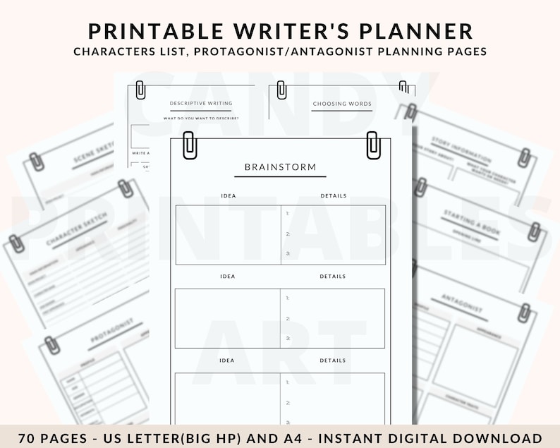 Author Planner printable