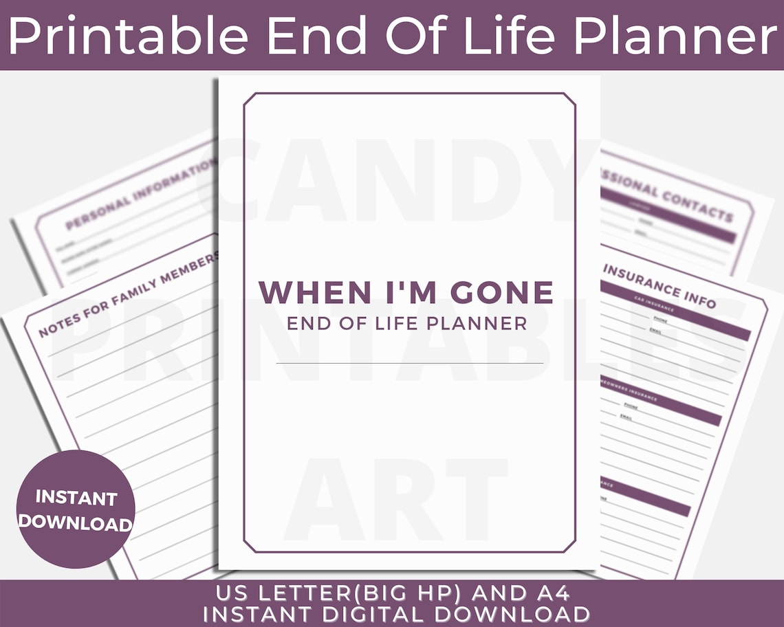 End of Life Planner Emergency Binder When I Die Printable - Etsy
