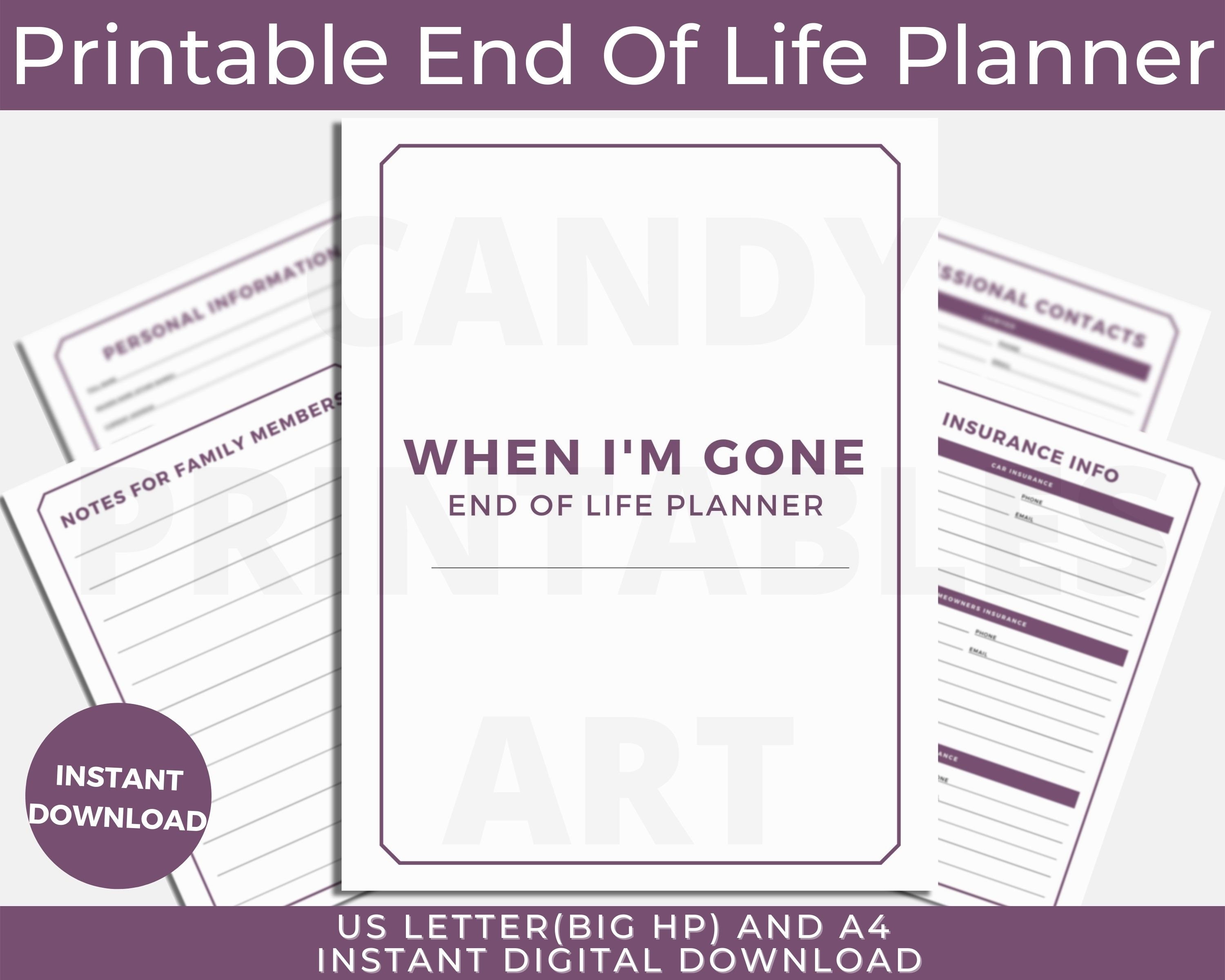 End of Life Planner Emergency Binder When I Die Printable - Etsy