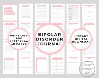 Bipolar Mood Tracker: Printable Mental Health Journal (PDF)