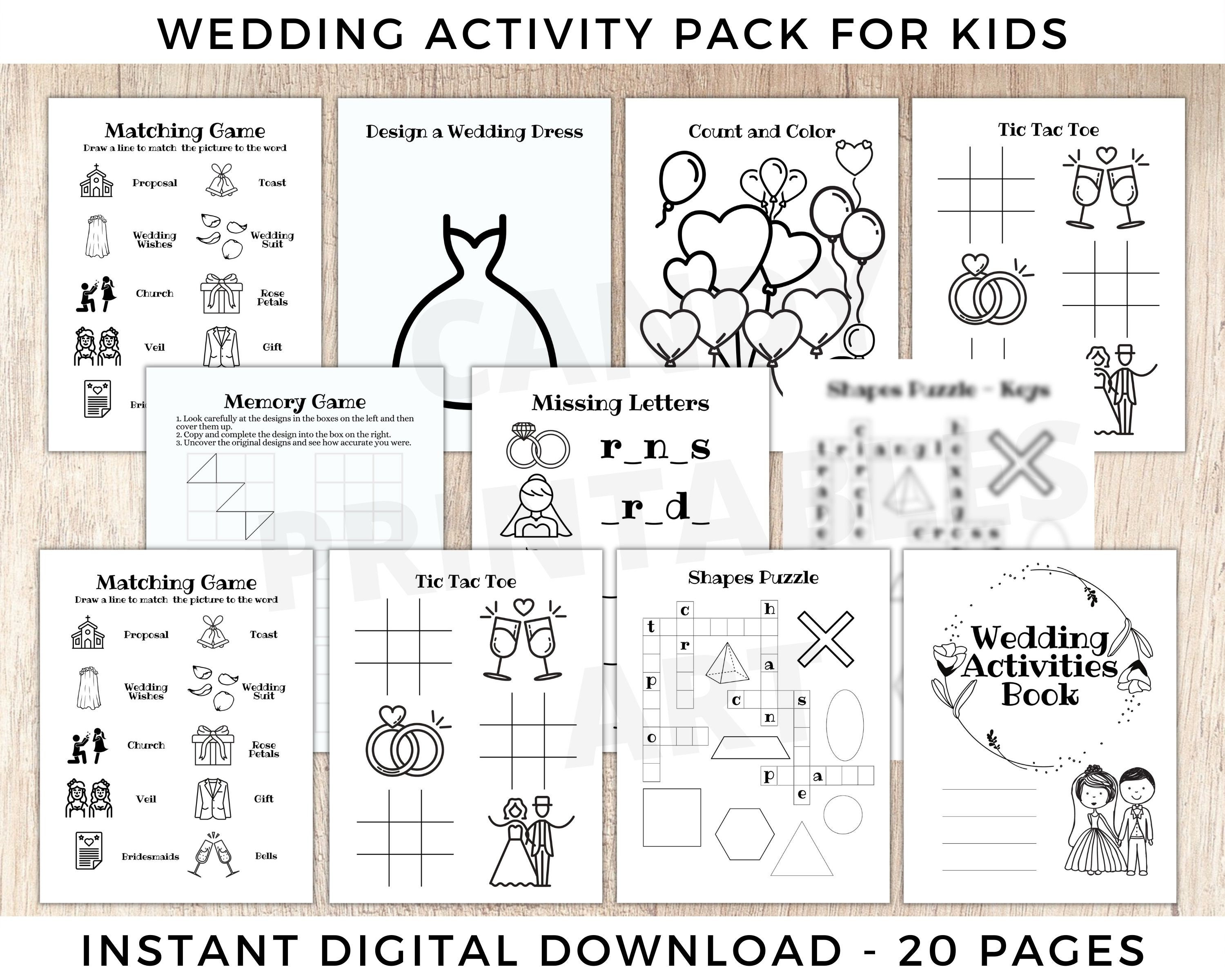  Cholemy 36 Pcs Children's Wedding Activity Sets with Wedding  Coloring Books for Kids Brown Clipboards Crayons Kids Wedding Activities  for Kids Wedding Reception Games : Toys & Games