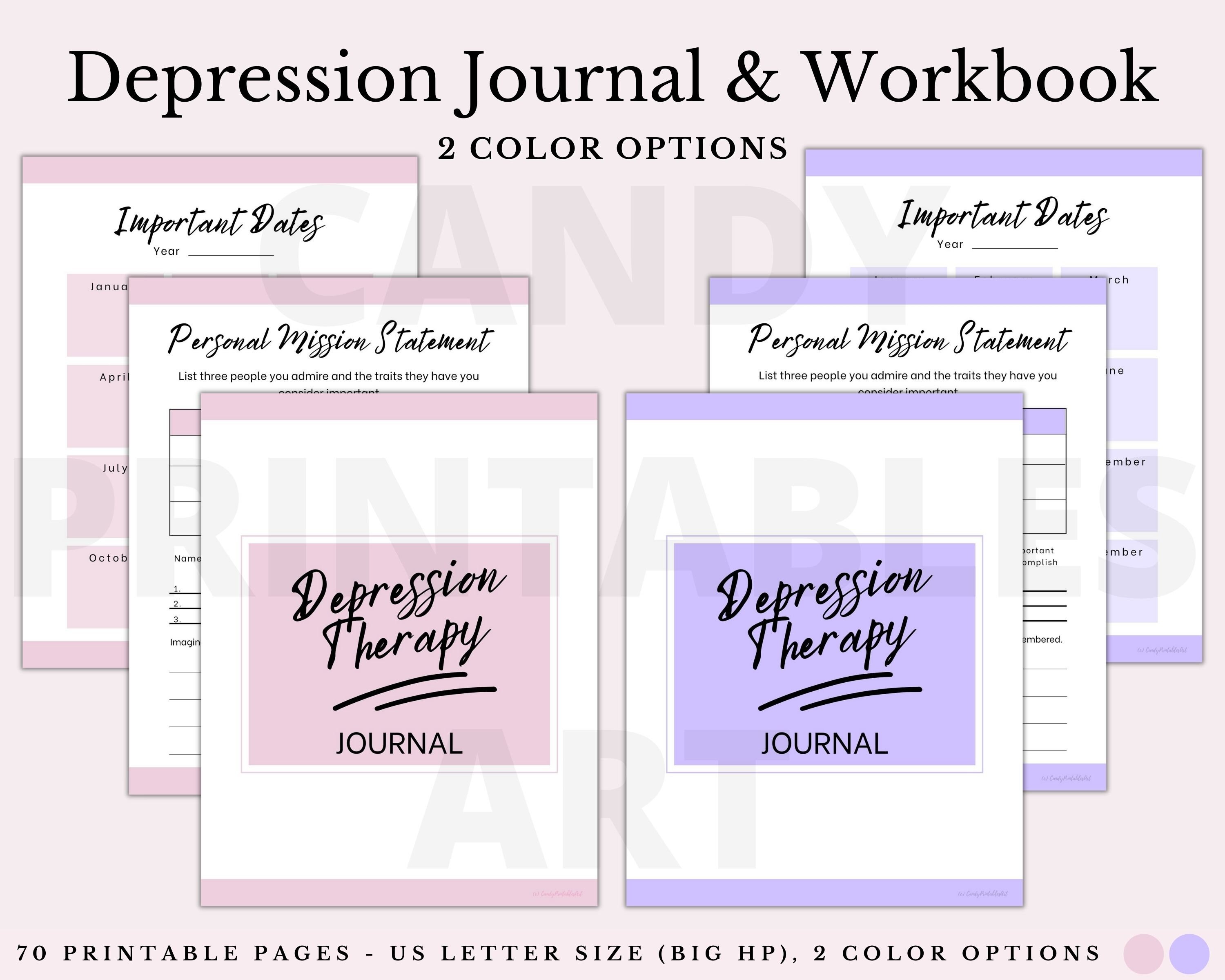 Depression Mental Health Journal Mood Tracker Therapy - Etsy
