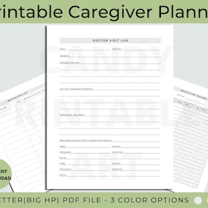 Caregiver Self-Care Planner, Caregiver Financial Planner, Caregiver Meal Planner, Caregiver Medication Tracker, Caregiver Memory Book, New Caregiver Guide, Long-Distance Caregiver Planner, Caregiver Emergency Planner, Caregiver Activities Planner