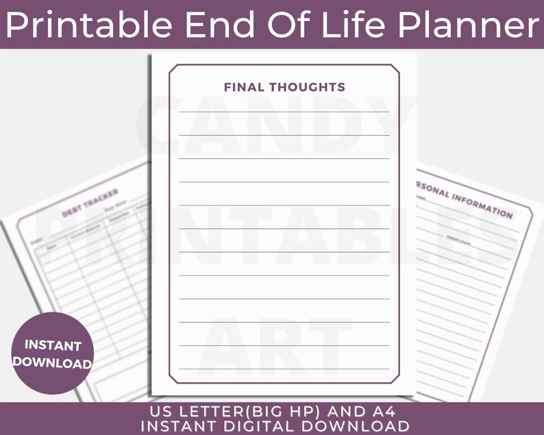 End of Life Planner Emergency Binder When I Die Printable - Etsy