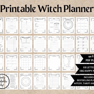 ADHD Witchy Planner, Witch Habit Tracker, Grimoire Pages, Book of Shadows Printable PDF