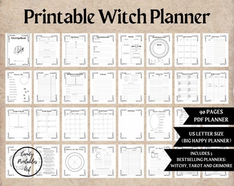 ADHD Witch Planner: Grimoire Pages, Habit Tracker (Printable PDF)