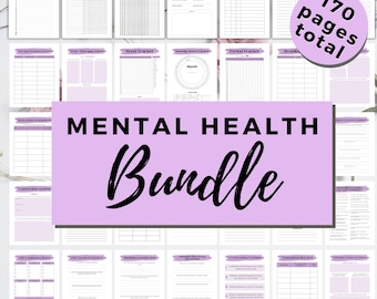 Mental Health Journal Bundle: DBT, CBT Worksheets & Prompts (PDF Download, 170 Pages)