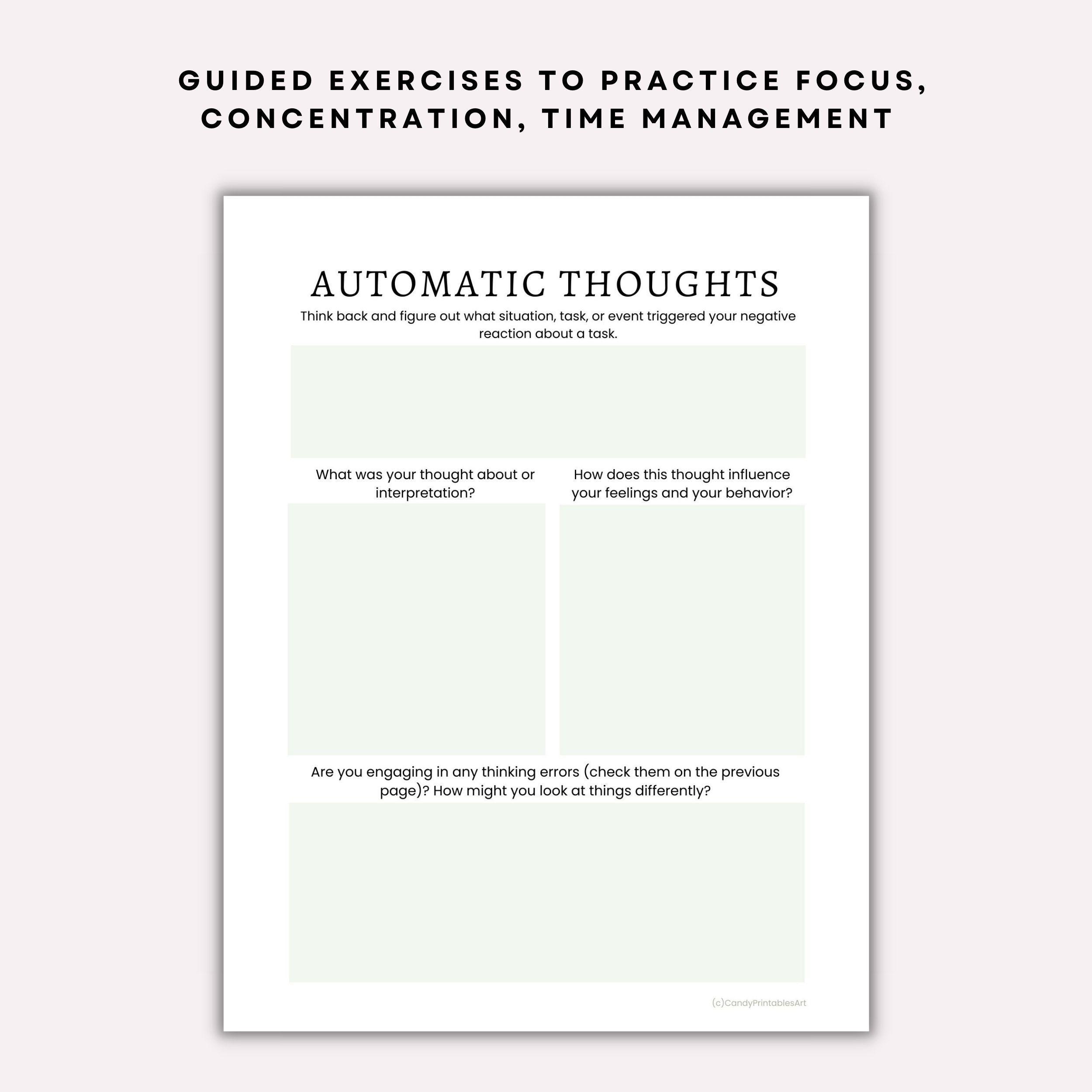 Dysfunction Worksheet ADHD Worksheets, Executive Dysfunction Planner, Adult ADHD Mental ...