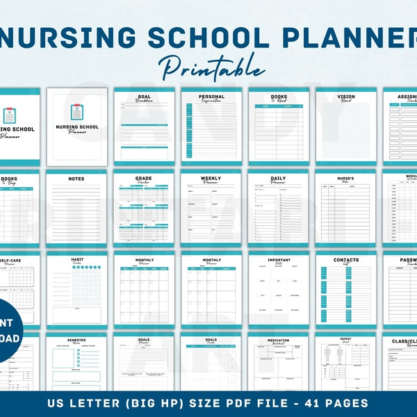 Nursing Student 2024 Digital Planner Etsy