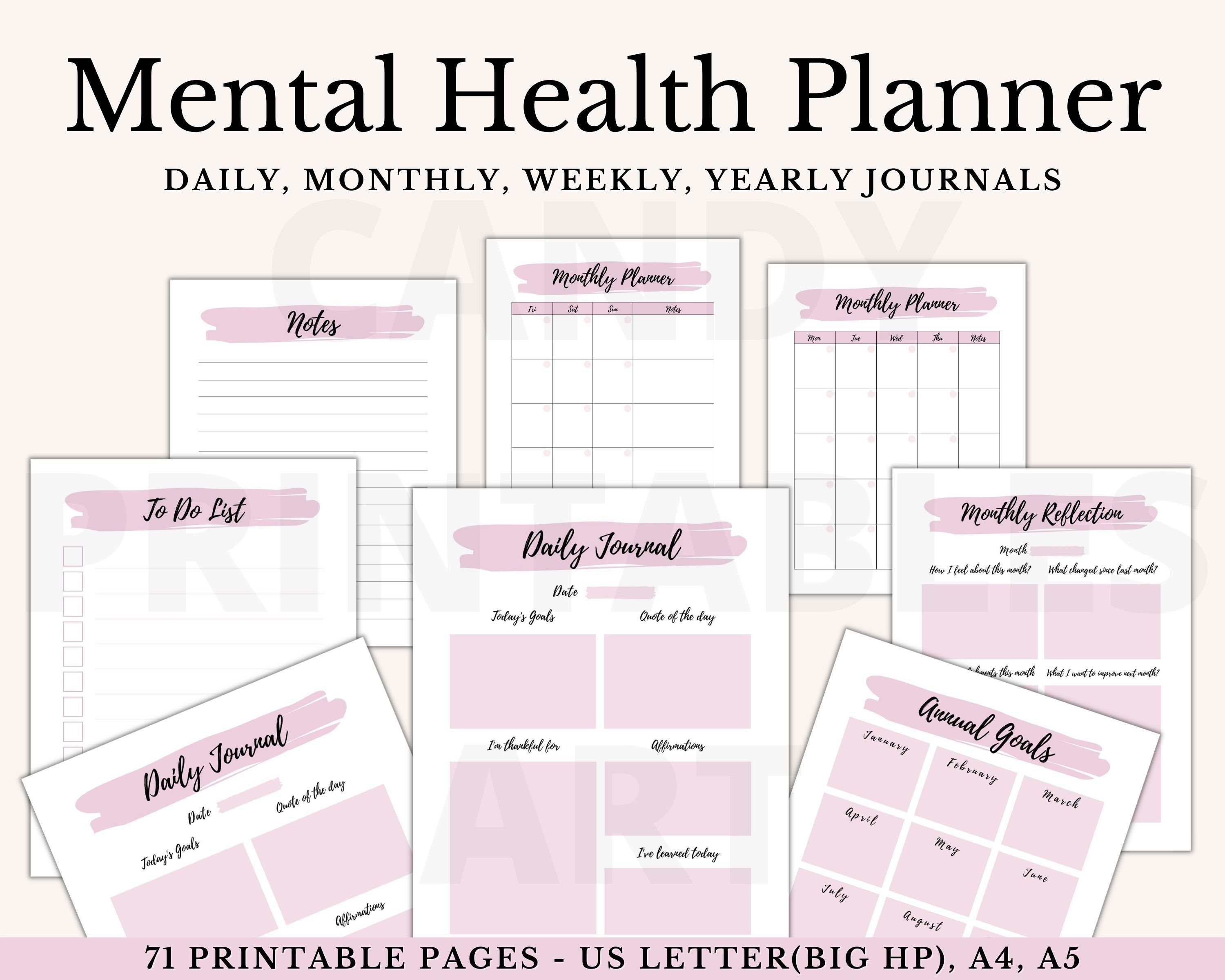 Mental Health Planner DBT Journal Depression Therapy Journal Etsy