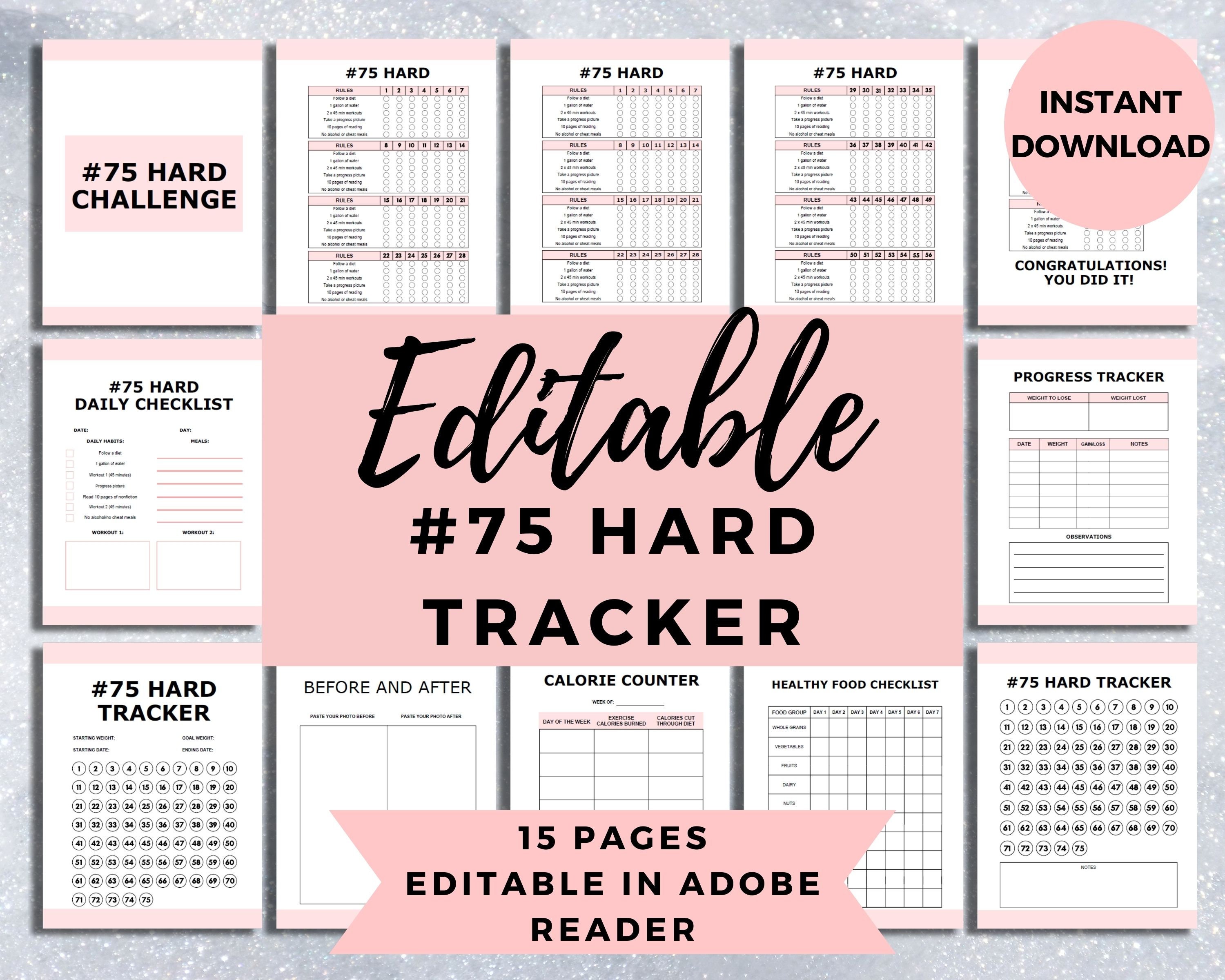 Printable 75 Day Hard Printable Meal Planner Printable 75 Hard 