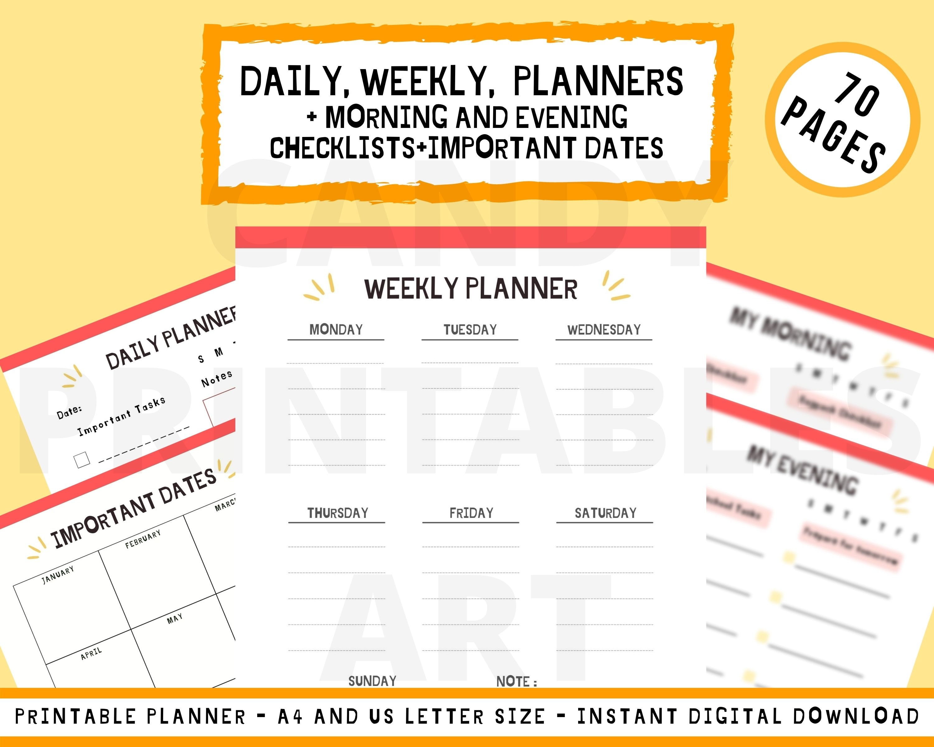 ADHD Planner for Kids Printable School Planner Children - Etsy