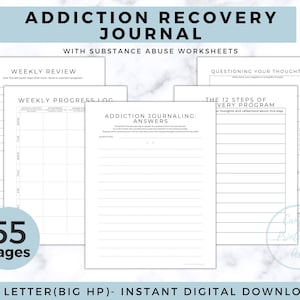 Addiction Recovery Worksheets Substance Use Therapy Sobriety Workbook Addiction Recovery Worksheets Substance Use Therapy Sobriety Workbook