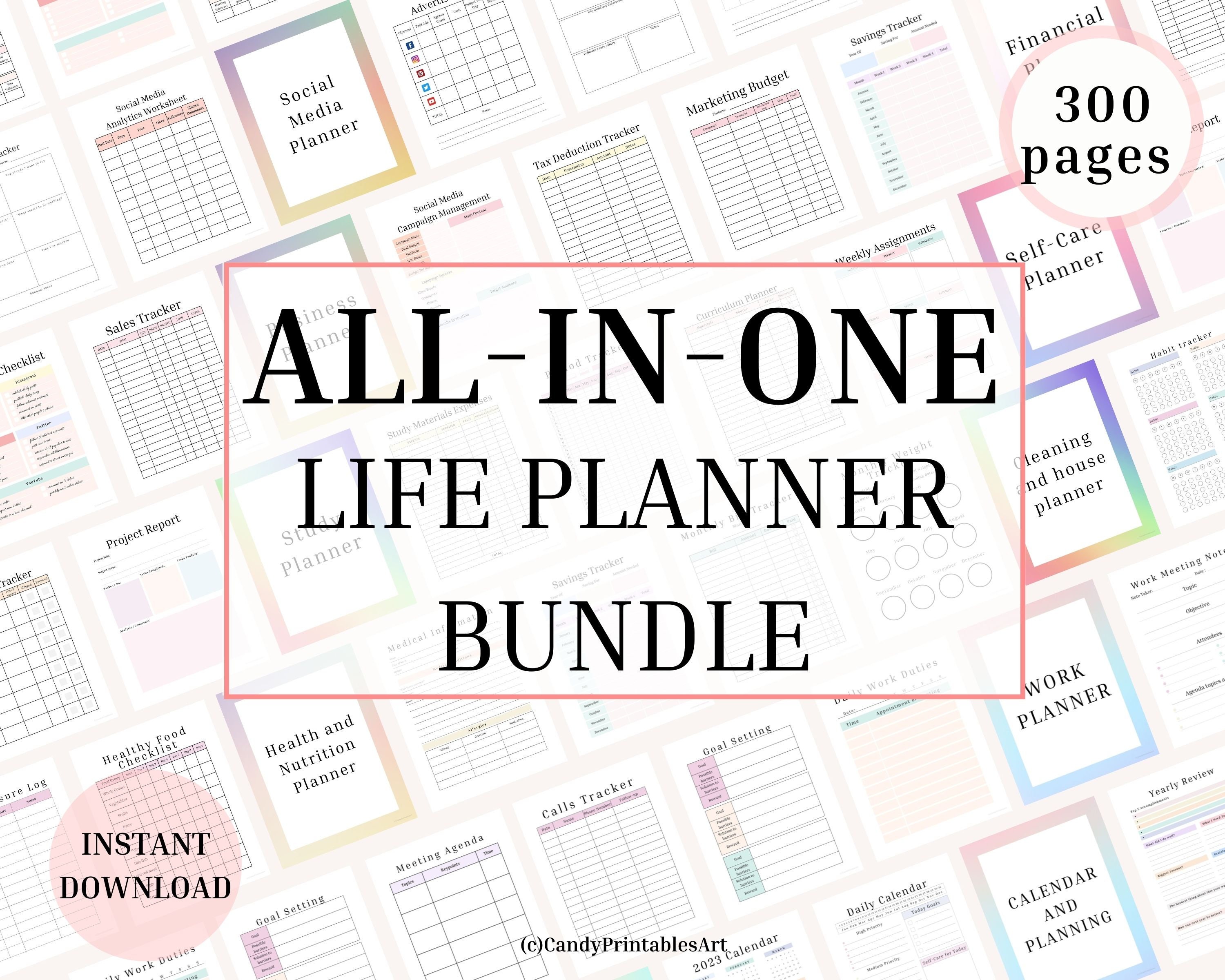 Ultimate Life Planner Bundle: 300+ Page Printable Productivity Binder ...