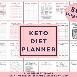 Keto Planner, Low Carb Meal Plan, Keto Diet Guide Printable