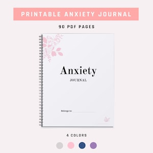 Therapy Journal, Anxiety Workbook, Mental Health Journal, Wellness Journal, Anxiety Diary, Self Care Planner, Gift for Overthinker