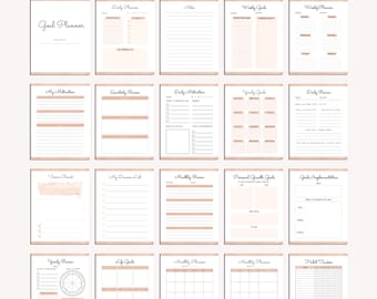 Goal Tracker Printable, Goal Planner 2026, Template for Work, Business, Personal Life, Achiever Workbook