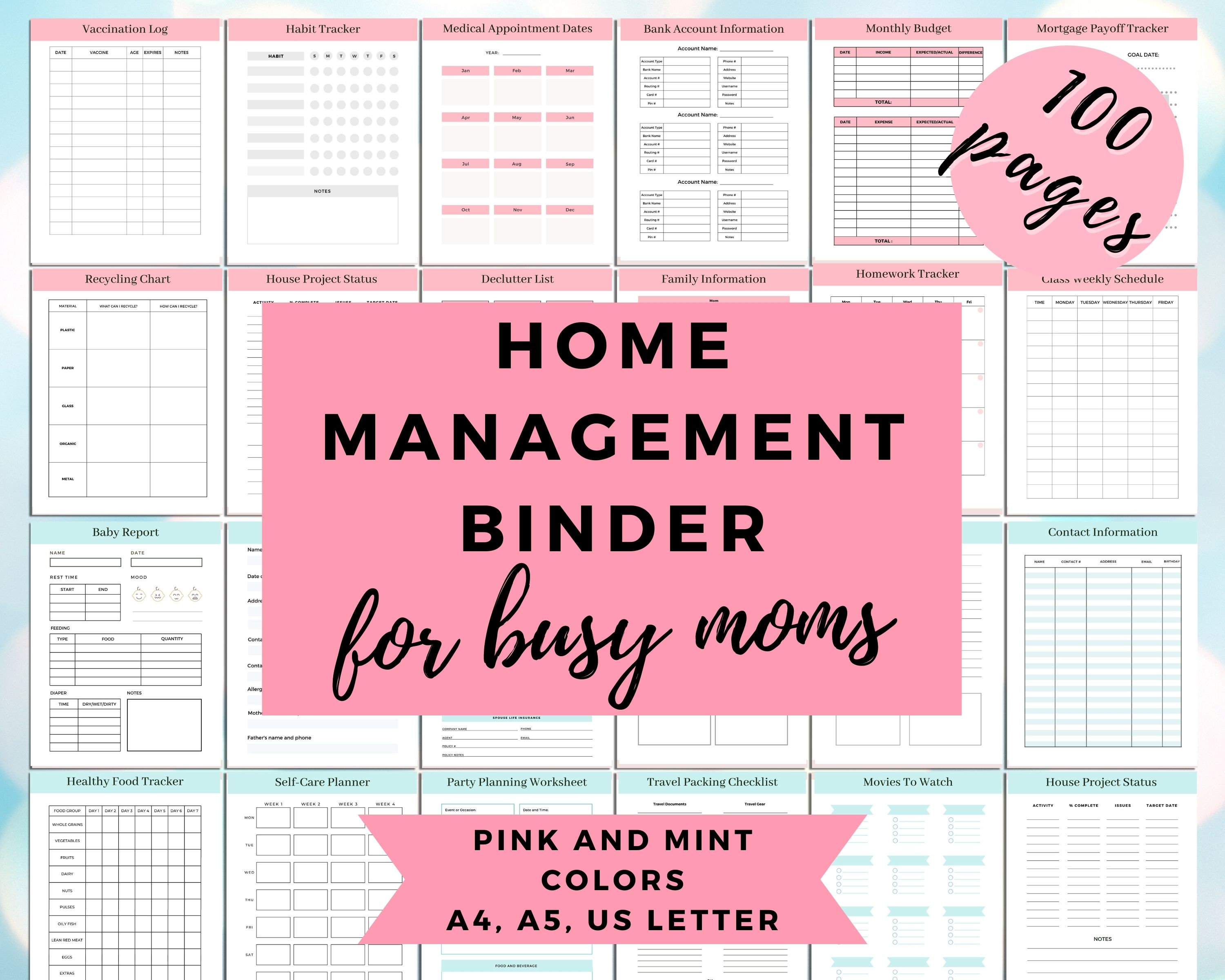 Home Organization Planner Home Management Planner Printable Etsy