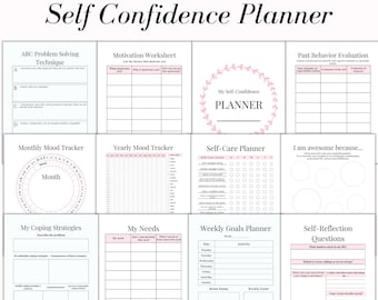 Self-Esteem Workbook: CBT Techniques, Mood Tracker (PDF Files)