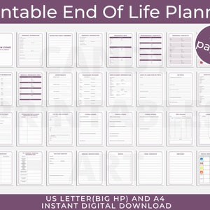 End Of Life Planner, Emergency Binder, When I Die Printable, What If Organizer