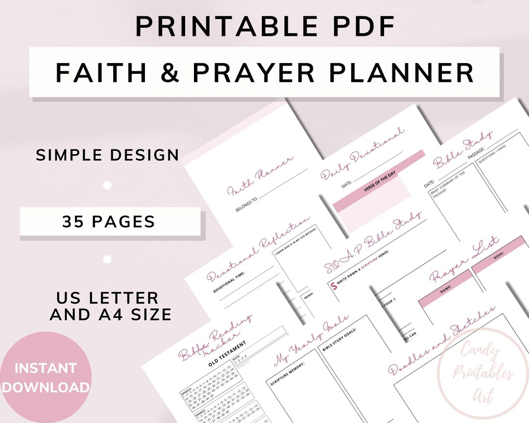 Faith Planner Printable, Bible Journaling, Christian Daily Planner