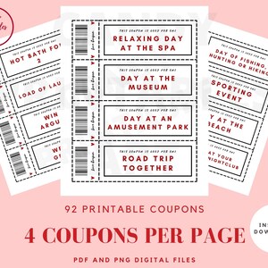 Love Coupons for Him, Coupon Book for Boyfriend or Husband, Romantic ...
