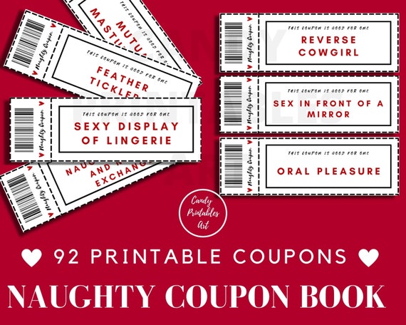 Sex Coupons, Printable Naughty Voucher Book for Him 