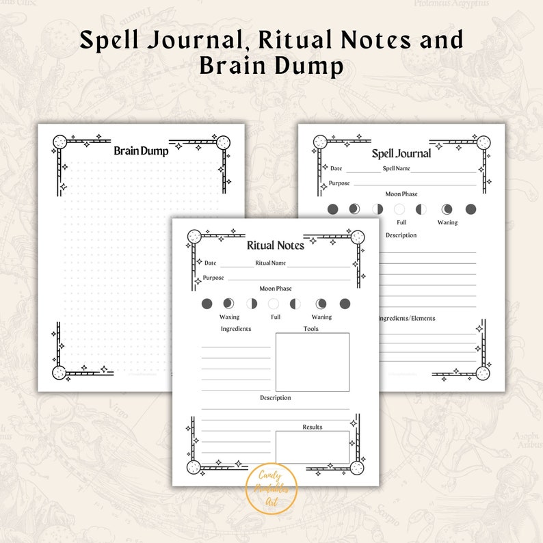 Witchy Planner Decorations, Printable Witchy Stationary Set, Digital Witchy Handbook, Witchy Printable Resources, best witchy planner