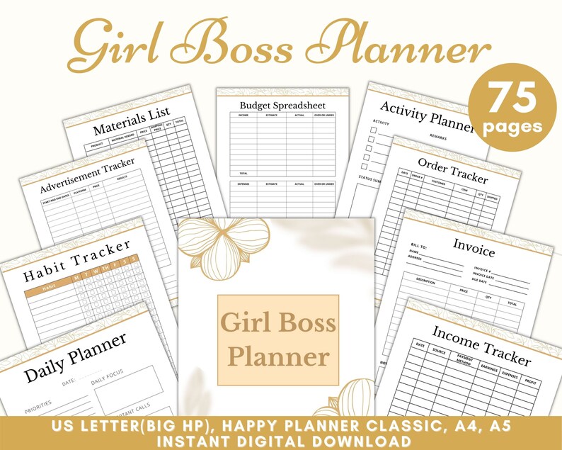 Girl Boss Planner Printable Small Business Binder Female - Etsy