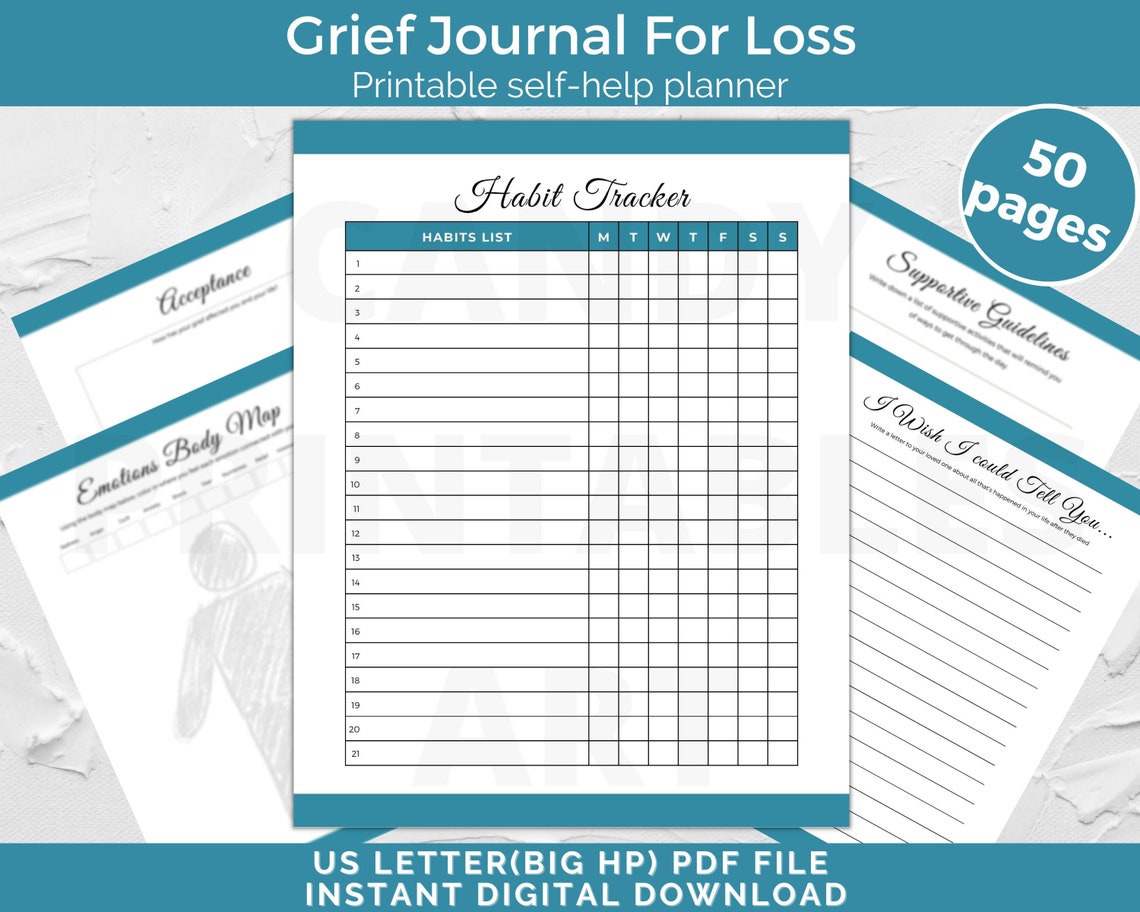 Grief Journal Template Printable Grief Workbook Loss Grief - Etsy