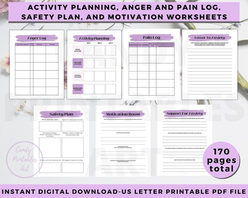 Therapy Journal Mental Health Journal Bundle Worksheets PTSD - Etsy