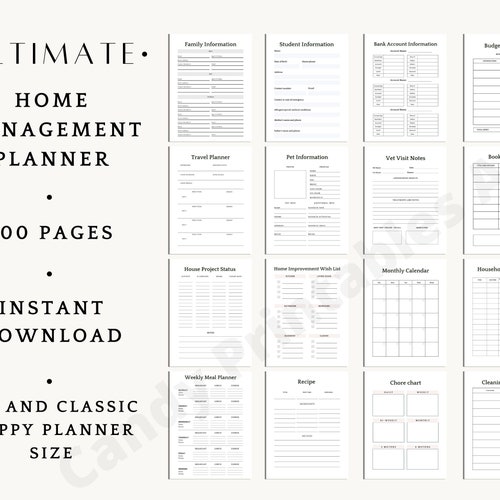 Household Planner Printable Household Management Binder - Etsy