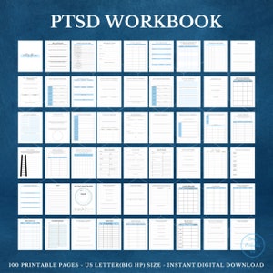 PTSS-werkboek, traumawerkbladen, cadeau CPTSD-therapie, dagboek traumaverwerking, PTSS-bewustzijn, afdrukbare healingplanner