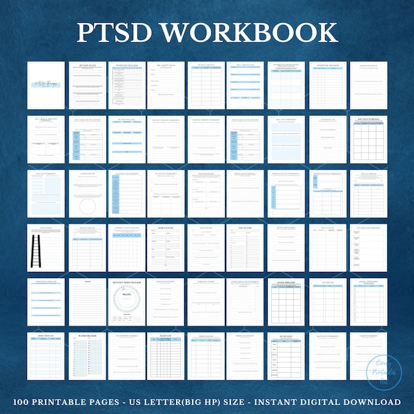 PTSD Workbook, Trauma Worksheets, CPTSD Therapy Gift, Trauma Processing Journal, PTSD Awareness, Printable Healing Planner