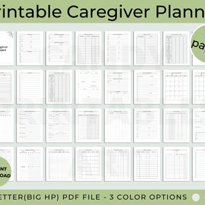 Caregiver Planner Medical Binder Records Printable Caregiver Schedule Caregiver Daily Task Log Home Health Nurse Elderly Care Checklist