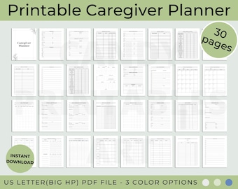 Caregiver Planner Medical Binder Records Printable Caregiver Schedule Caregiver Daily Task Log Home Health Nurse Elderly Care Checklist