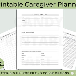 Caregiver Checklist, Printable for Seniors, Elderly Care Daily Log for ...
