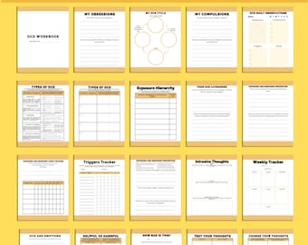OCD Therapy Workbook: Self-Help Journal & CBT Worksheets (PDF Printable