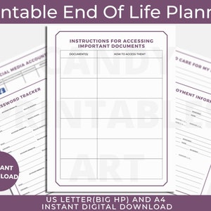 End of Life Planner, Emergency Binder, When I Die Printable, What If Organizer - Etsy