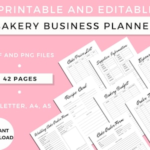 Home Bakery Business Planner, Bakery Order Forms, Bakery Business Bundle, Maracon Order Form, Cake Order Form, Editable Template