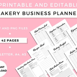 Home Bakery Business Planner, Bakery Order Forms, Bakery Business Bundle, Maracon Order Form, Cake Order Form, Editable Template