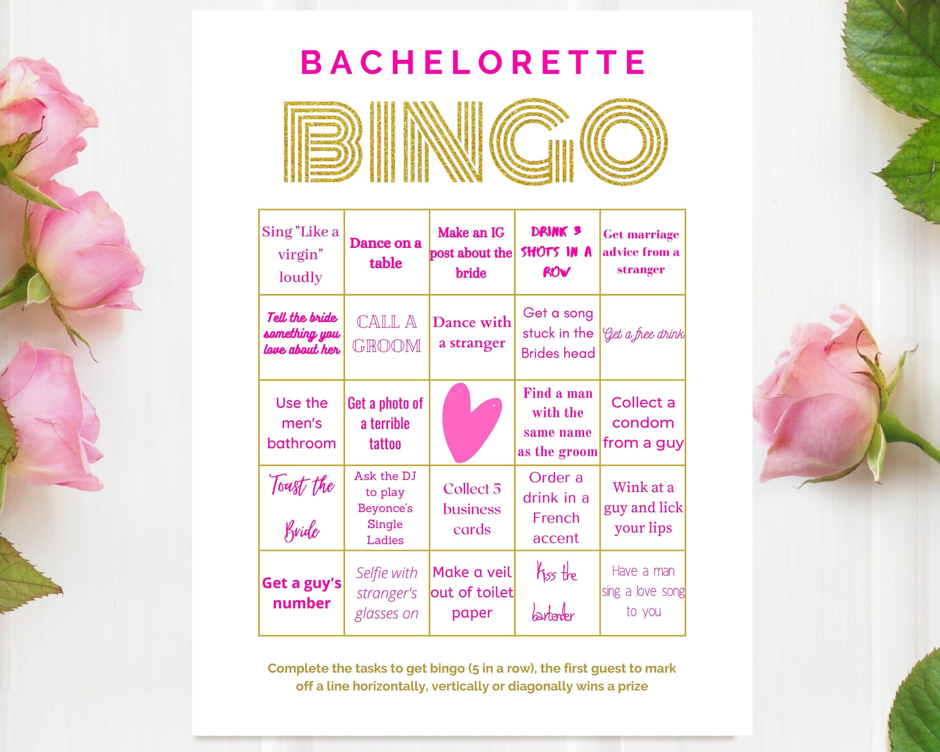 Editable Bachelorette Bingo Bridal Shower Games Printable | Etsy